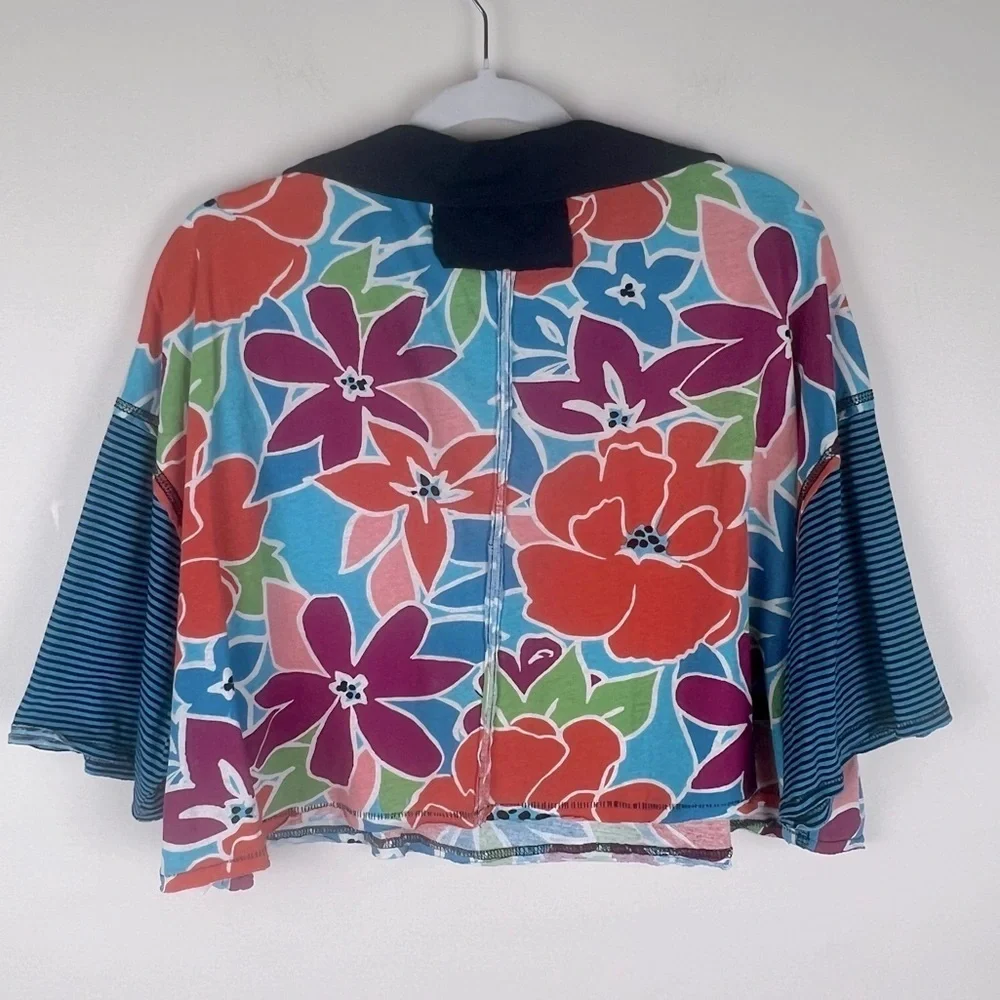 Free People | Floral Boxy Cropped On A Boat Polo Top | M - Picture 8 of 16